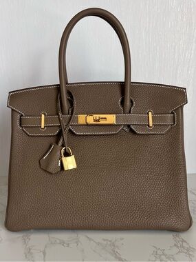 Hermes Birkin 30 Etoupe Togo Leather with Gold Hardware - Stamp D